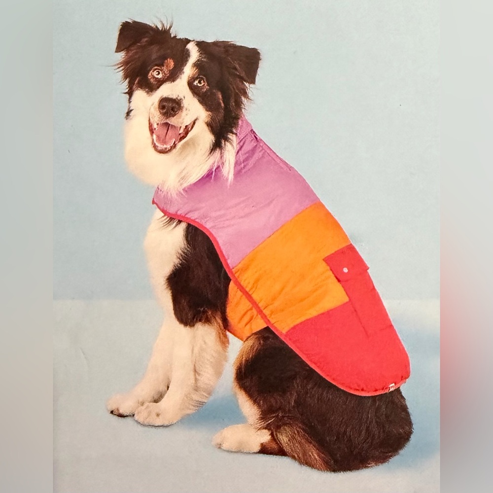 NEW LEGO Brand Small Dog Color Blocked Puffer Coat w/Snap Pocket‎